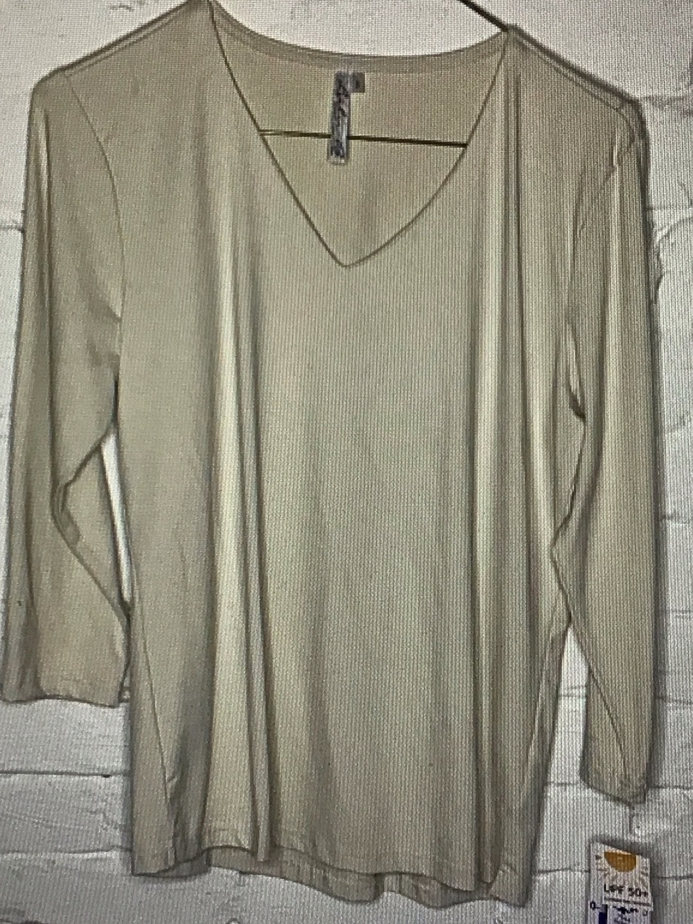 Everyday V-Neck Long Sleeve Tee - Cream